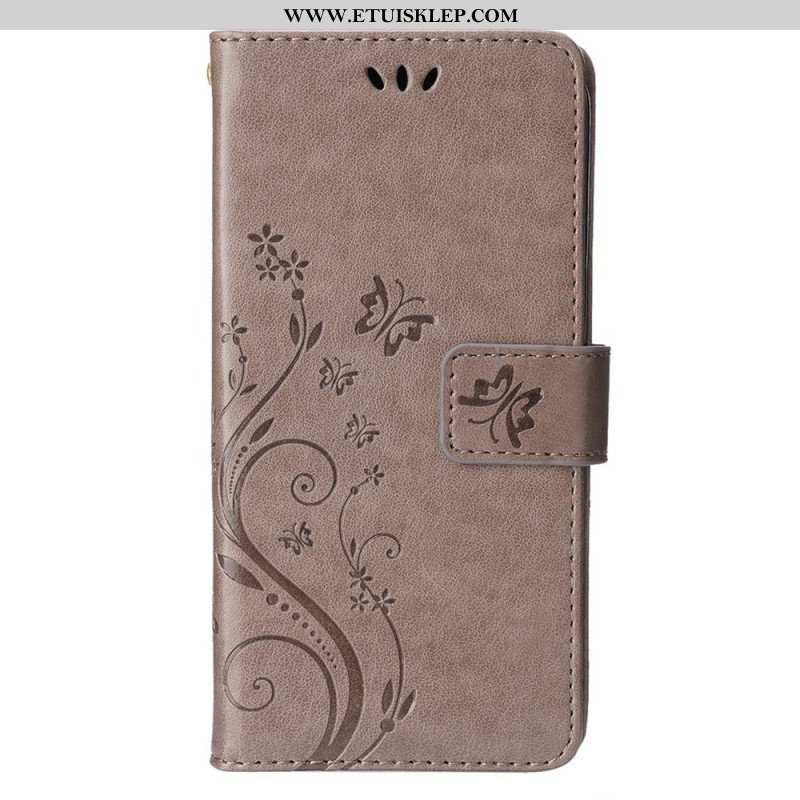 Etui Folio do iPhone 15 Plus Kwiaty I Motyle